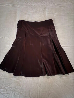 Vintage bebe Chocolate-Brown Satin Flounce Skirt – Size Small Y2K